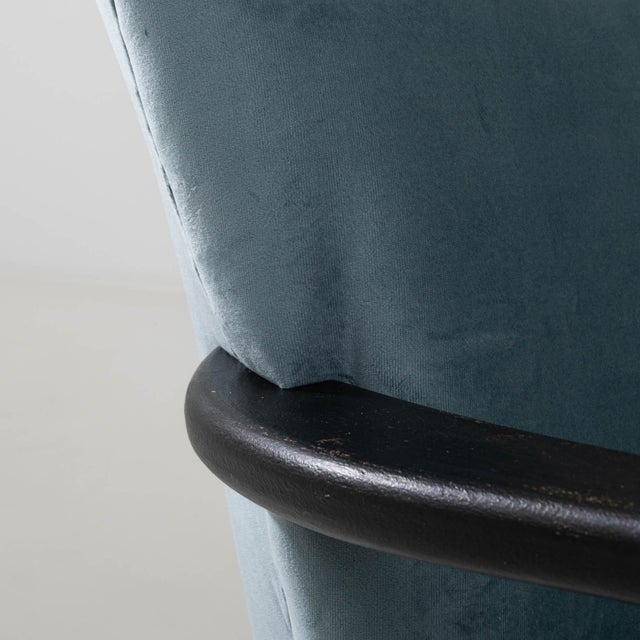 Blue 20th Century Danish Upholstered Armchair For Sale - Image 8 of 18