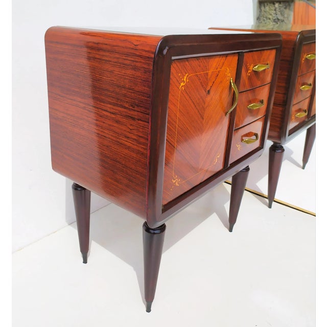 Paolo Buffa Vintage Teak Nightstands by Paolo Buffa, 1940s, Set of 2 For Sale - Image 4 of 11