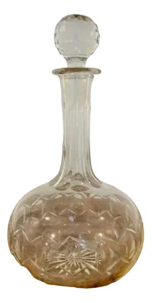 Antique Edwardian Cut Glass Decanter, 1900