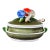 Vintage Italian Ceramic Mushroom Soup Tureen With Ladle and Lid For Sale