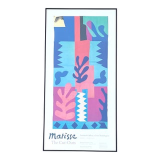 1977 Matisse the Cut-Outs Exhibition Poster — La Vis, National Gallery of Art, Framed Vintage Lithograph For Sale