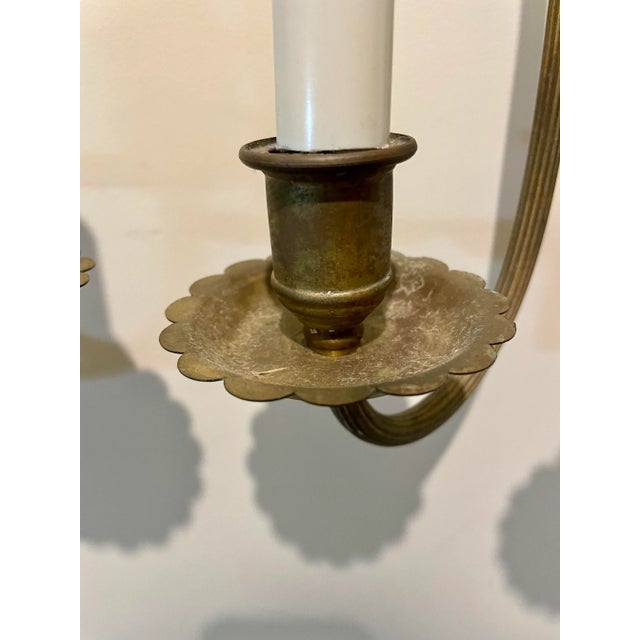 Pair of Bronze and Crystal Beaded Basket Three Arm Sconces For Sale In New York - Image 6 of 12