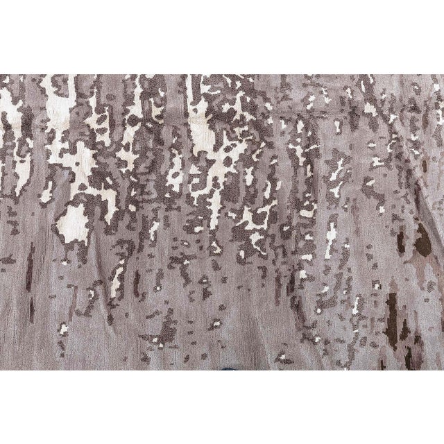 Taupe Modern Abstract Taupe Silk Rug "Chocolate Reservoir" Designed By Brett Beldock For Sale - Image 8 of 8