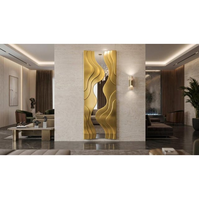 Clelia Rectangular Floor Mirror in Fiber Wood and Metallic Coating by Wedo For Sale - Image 10 of 18