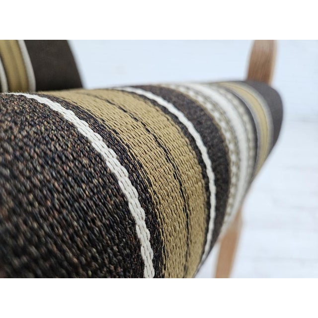 Vintage Danish Armchair in Furniture Wool and Oak, 1970s For Sale - Image 13 of 18