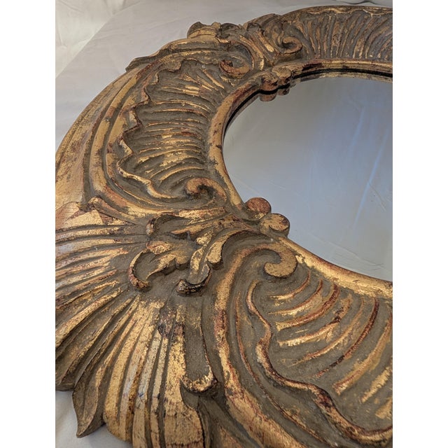 Glass John Richard Vintage French Baroque Style Ornate Gold Wall Mirror For Sale - Image 7 of 8