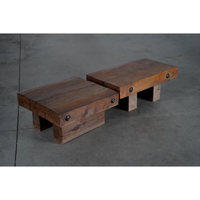 Oak Coffee Tables, Netherlands, 1960s, Set of 2 For Sale - Image 6 of 7
