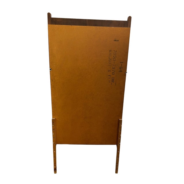 Brown Vintage Mid Century Modern Walnut & Rosewood Kent Coffey Perspecta Dresser / Wall Mirror For Sale - Image 8 of 9
