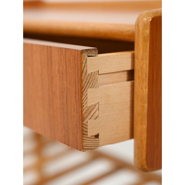 Tan Scandinavian Bedside Table with Drawer and Magazine Rack, 1950s For Sale - Image 8 of 10