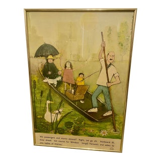 Vintage John Burningham English Mr. Gumpy’s Outing Poster, Framed For Sale