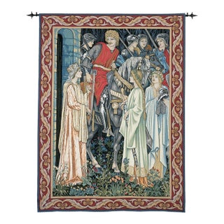Departure From Camelot Loom Woven Tapestry - 157 X 117 Cm (5'2" X 3'10") - Requires Rod Size 3 For Sale