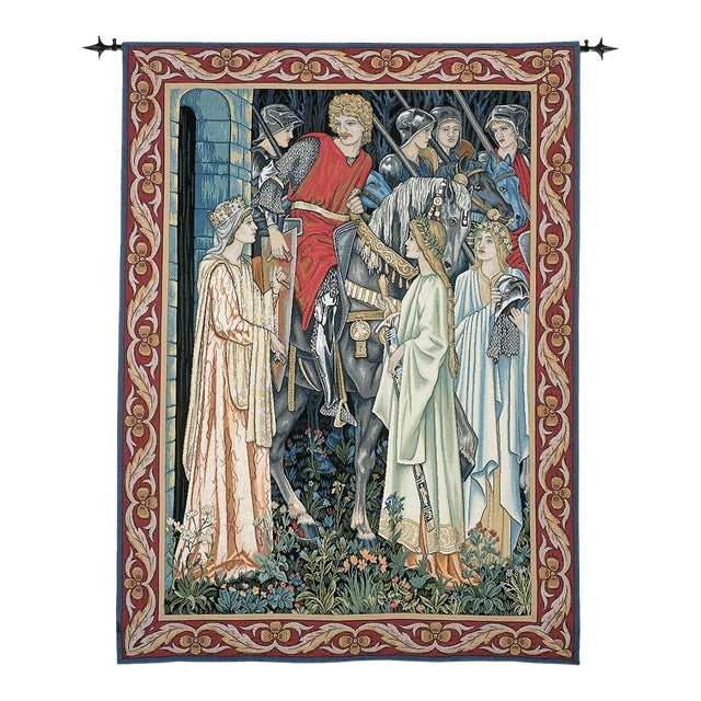 Departure From Camelot Loom Woven Tapestry - 157 X 117 Cm (5'2" X 3'10") - Requires Rod Size 3 For Sale