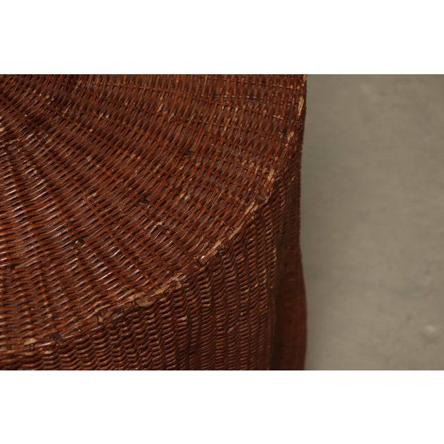Brown Wicker Ghost Drapery Side Table or Stand, 1970s For Sale - Image 8 of 9