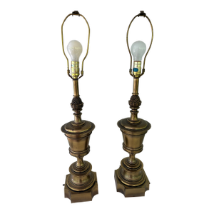Pair of Mid-Century Stiffel Brass Lamps