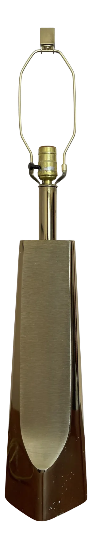 1970s Laurel Lamp Co. Brutalist Brass Metal Cast Table Lamp