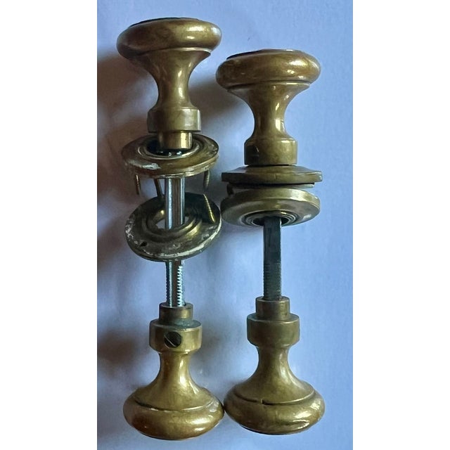 Antique 19th Century Small Size Brass Door Knobs - A Pair For Sale In New York - Image 6 of 13