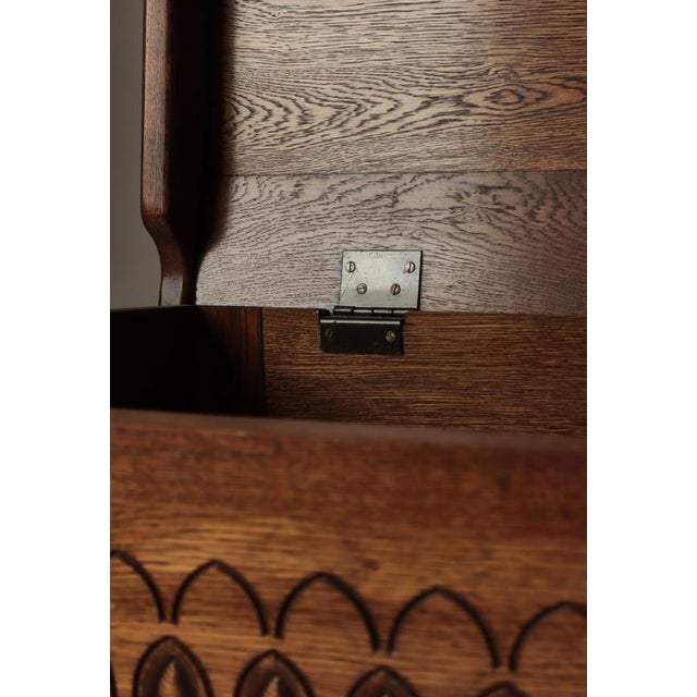 Danish Gothic Style Cabinetmaker Blanket Chest in Oak, 1950s For Sale - Image 14 of 17
