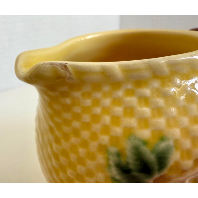 Vintage Tiffany & Co. Blackberries Majolica Sugar Bowl & Creamer Set For Sale - Image 9 of 12