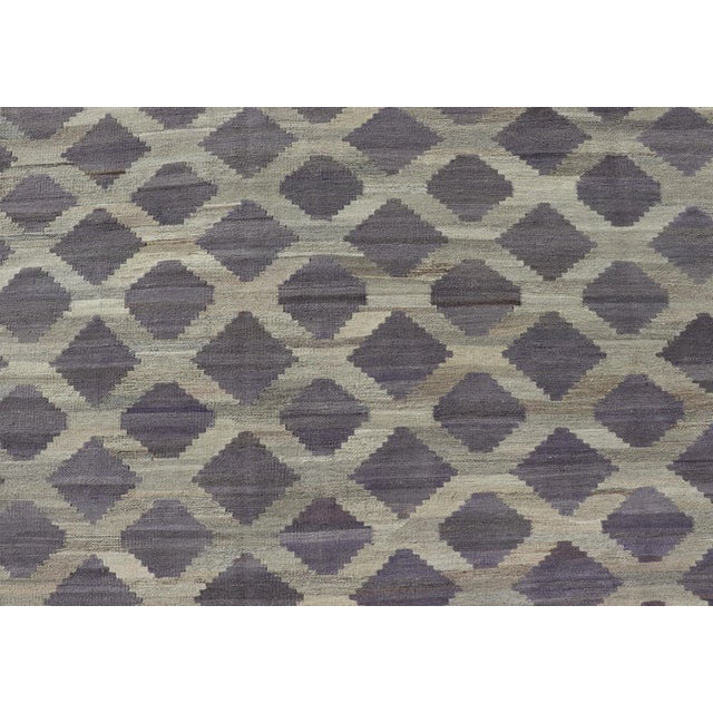 Lavender Modern Kilim Rug by Keivan Woven Arts, Hand-Woven Wool 8'9 X 11'7 For Sale - Image 8 of 13