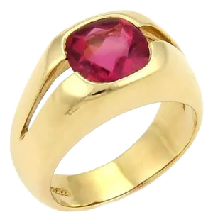 Tiffany & Co. 18k Yellow Gold & Pink Tourmaline Solitaire Ring, Size 6