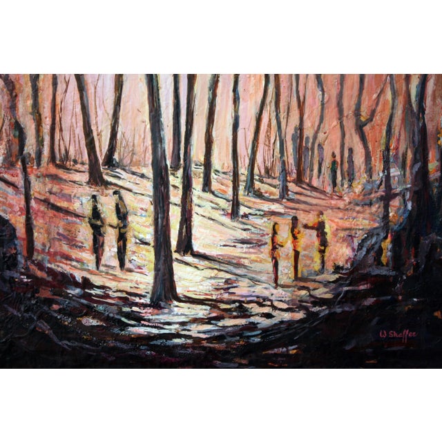 1960s Mid Century Tonalist Figurative Landscape -- the Search by Winifred Lucy Shaffer For Sale - Image 5 of 10