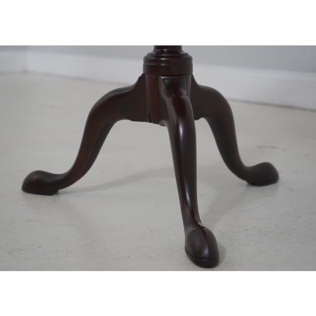 1980s Stickley Pedestal Base Mahogany Lamp Table For Sale - Image 5 of 14