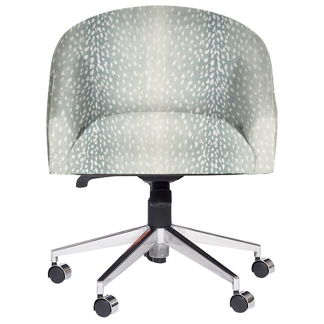 Contemporary Hallie Desk Chair in Posh Aqua For Sale - Image 3 of 3