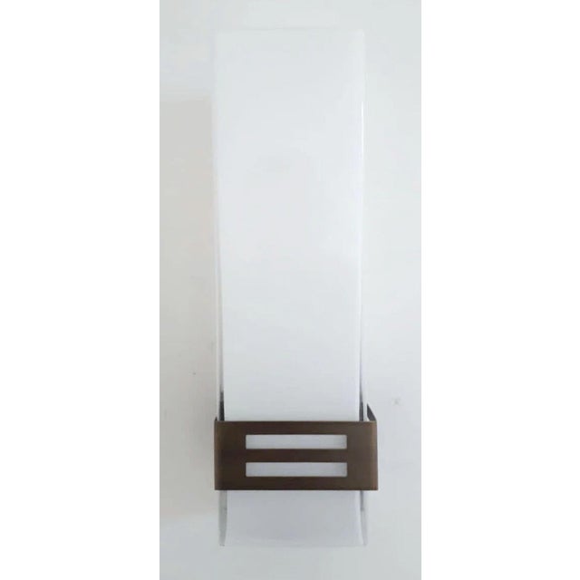 White Set of Twelve Grattacielo Frosted Murano Glass Sconces, Italy, 1990's. For Sale - Image 8 of 9