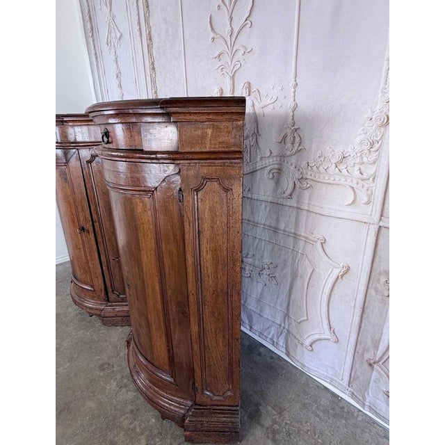 Pair of 18th Century Italian Walnut Corner Cabinets For Sale - Image 16 of 17