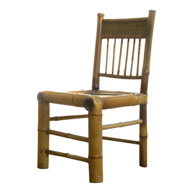 Petite Organic Modern Bamboo / Rattan Chair For Sale
