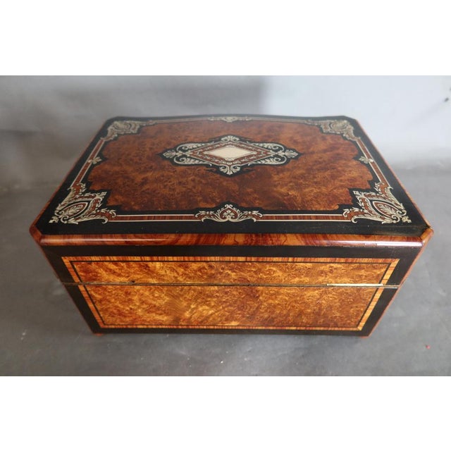 Napoleon III Marquetry and Burl Box For Sale - Image 6 of 13