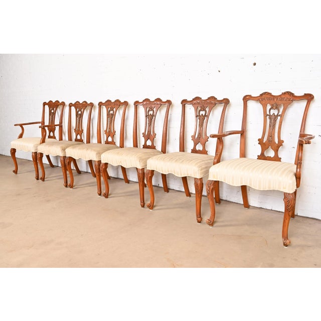 Romweber French Provincial Louis XV Burl Wood Dining Chairs, Set of Six For Sale - Image 12 of 12