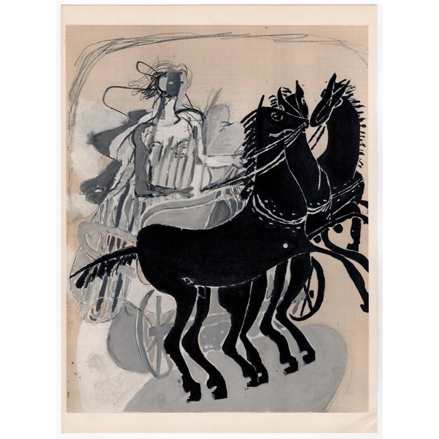 Georges Braque (1885-1954) Chariot with Three Horses Original Lithograph Year: 1955 Printer: Mourlot Frères for Tériade...