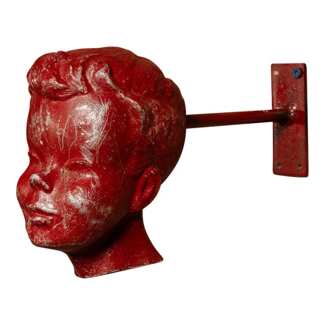 Mid-Century Stylized Child Wall Mount Display Bust For Sale
