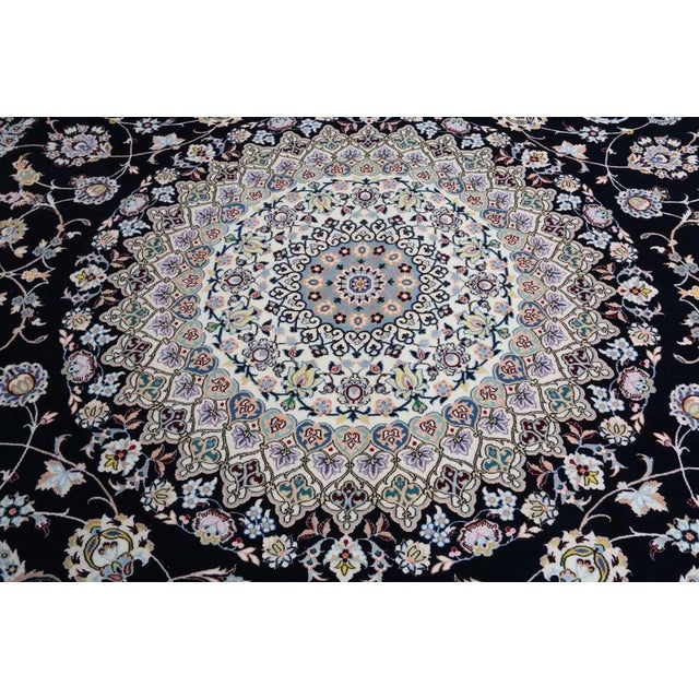 Textile Hand-Knotted Wool Nain Rug For Sale - Image 7 of 11