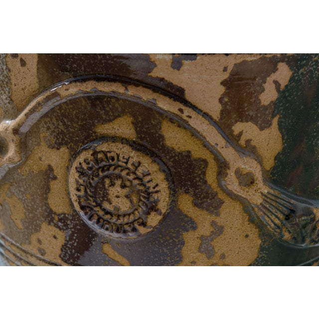 Antique French Glazed Terracotta Anduze Planters, Signed For Sale - Image 13 of 18