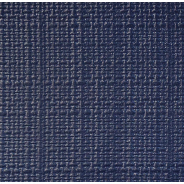 Matthew Izzo Home Getty Navy Linen Three Drawer Chest With Antique Brass Circle Hardware For Sale In New York - Image 6 of 6