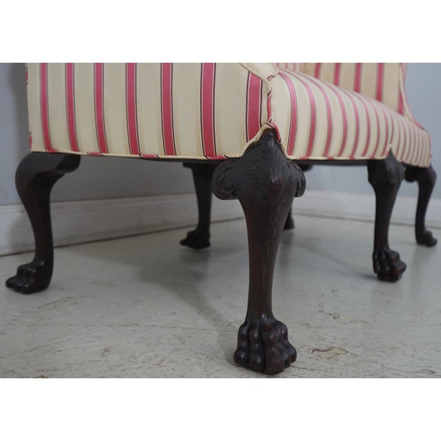 Vintage Upholstered Georgian Style Rolled Arm 6 Leg Loveseat For Sale In Philadelphia - Image 6 of 18