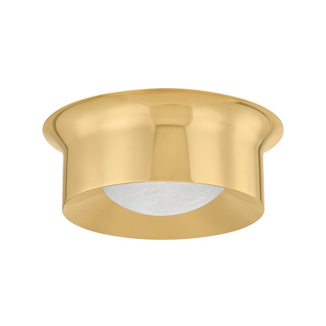 Hudson Valley Lighting Noxon 13.75 in. 1 Light Flush Mount in Aged Brass Finish For Sale