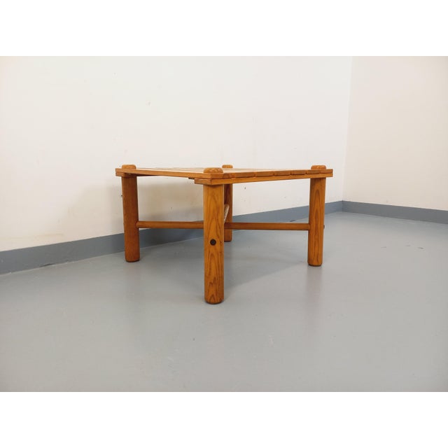 Vintage Square Coffee Table in Pine, 1970s For Sale - Image 3 of 16