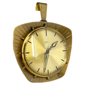 Hollywood Regency German Brass Wall Clock from Atlanta Kienzle, 1950s