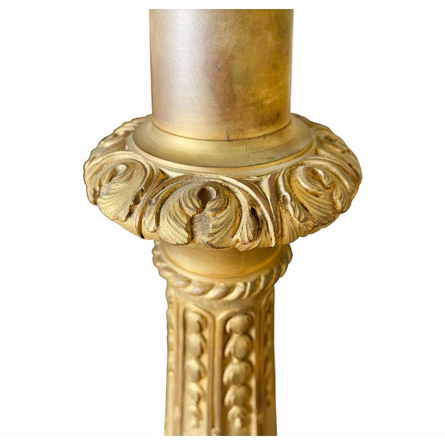 A Maison Millet (1853-1902) Ormolu Bronze Floor Lamp For Sale In Los Angeles - Image 6 of 9
