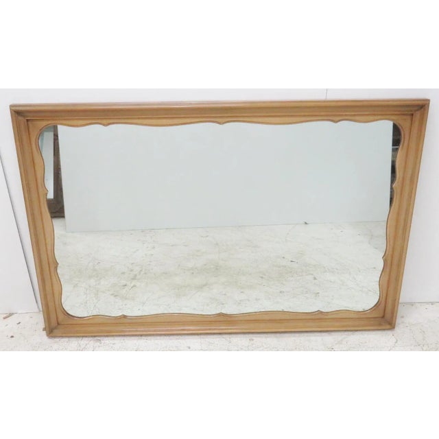 French Provincial French Provincial Fruitwood Scalloped Mirror For Sale - Image 3 of 3