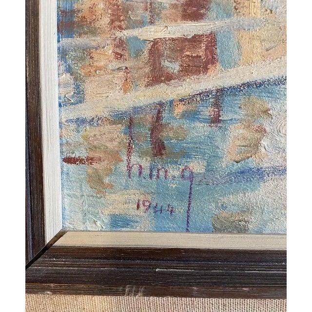 After Hortense Mattice Gordon, Outdoor Scene, Oil Painting, 1944, Framed For Sale - Image 4 of 5