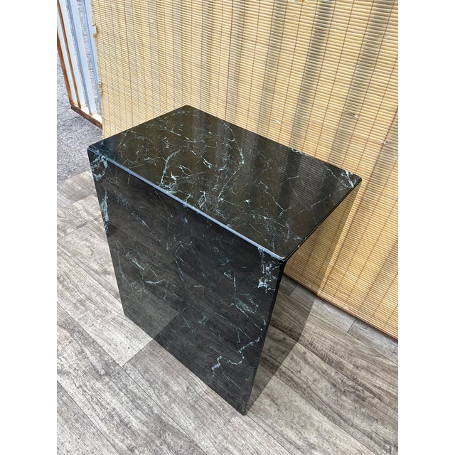 Contemporary Green Marble Dining Table Base / Pedestal. In the Stone Iternational Italy Style. Circa 1980s. For Sale - Image 3 of 18