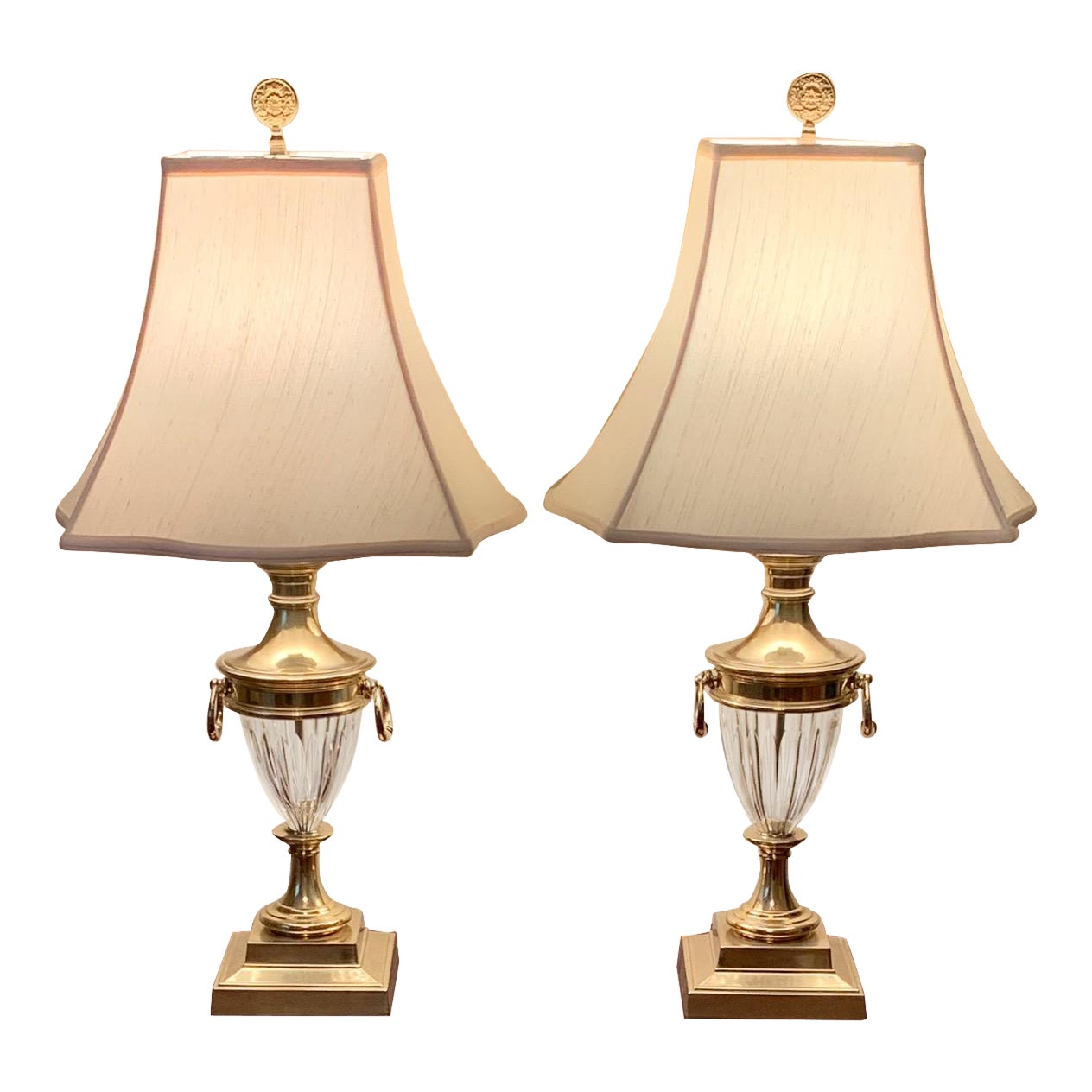 Vintage Sedgefield by Adams Brass & Glass Table Lamps a Pair Chairish
