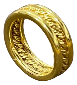 18 Karat Yellow Gold Classic Wide Wedding Band Ring