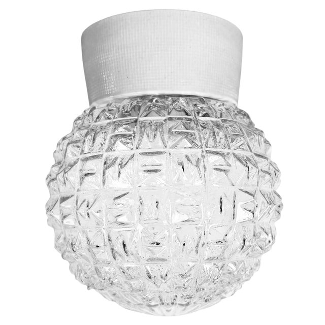Vintage White Porcelain Ceiling Light, 1970s For Sale - Image 14 of 14