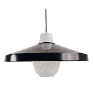 Opaline Glass Pendant Lamp attributed to Louis Kalff for Philips, 1960s For Sale