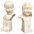 Hand-Carved Boy and Girl Alabaster Bust Set For Sale